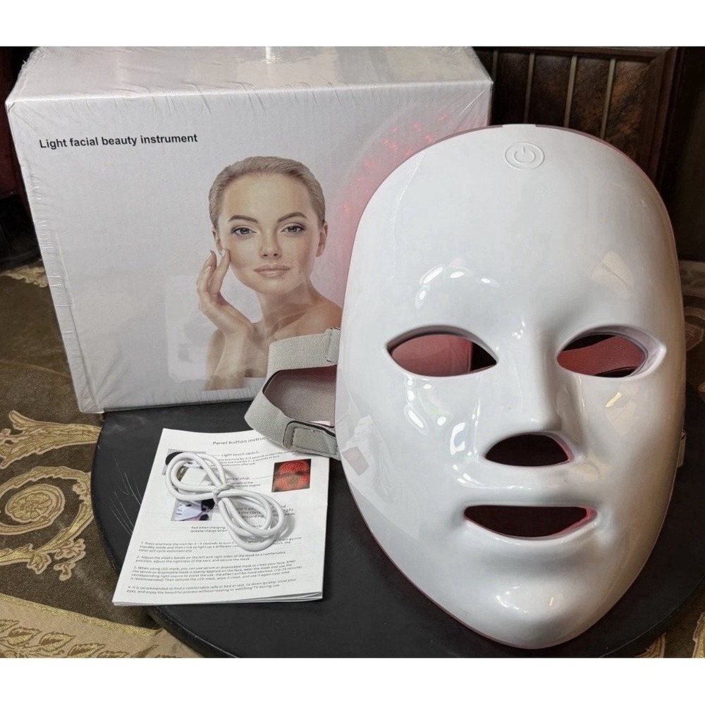 NEW Facial Beauty Mask 7 Color Light Therapy Skin Care Firming, Acne & Collagen